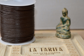 Rond Leer 1.5 mm Koffie Bruin (per mtr)