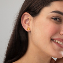 Rocky Citrine Gold Vermeil Studs