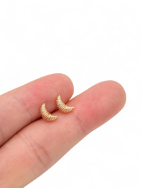 Tiny Croissant Earstuds Gold Plated