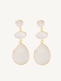 Moonstone Khyber Ear Studs - Gold Vermeil
