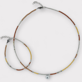La Tarifa Natural Beaded  Set / Yellow Silver