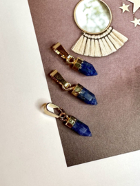 Lapis Lazuli Bullet Pendant/ Hanger Gold Plated