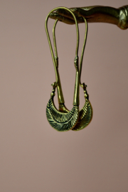 Tribal Palmblad Oorbellen - Brass