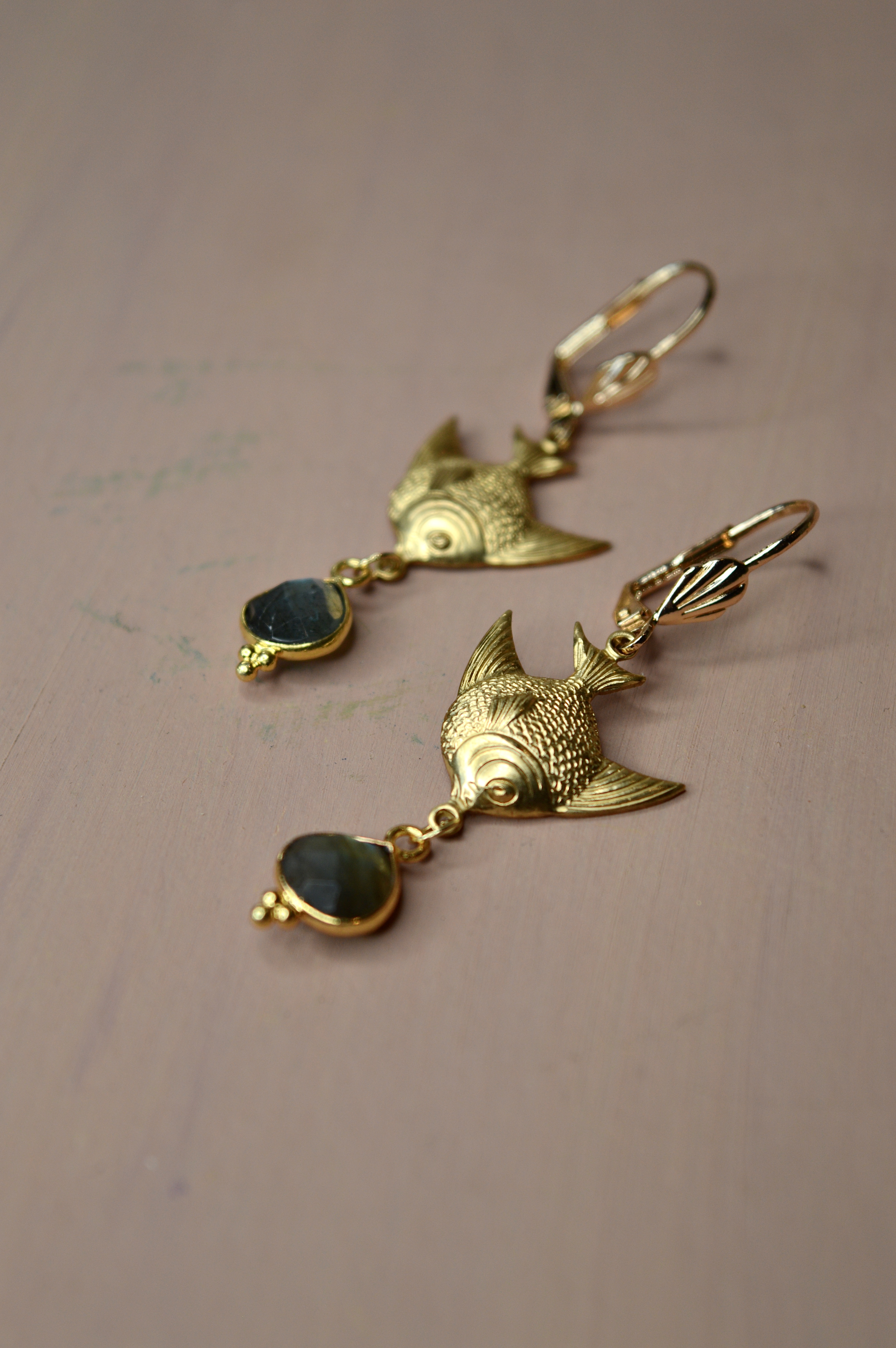 Kashi Fish Gemstone Earrings