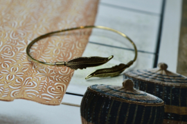 Feather Bangle Brass