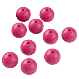 Knalroze Acryl Kralen 15 mm (10x)