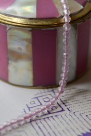 Rozenkwarts 3 mm Facet Kralen