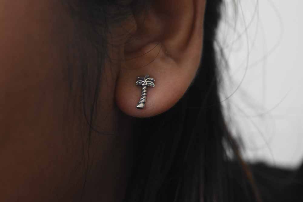 Palm Ear Studs Sterling SIlver