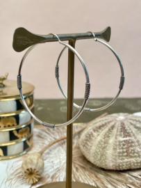 Large Bali Hoops Sterling Silver Oorbellen