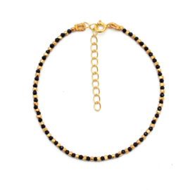 Onyx Beaded Gold Vermeil Bracelet / Armband