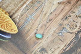 Oval Turquoise Necklace / Sterling Silver