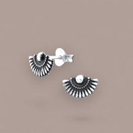 Fan Studs Sterling Silver