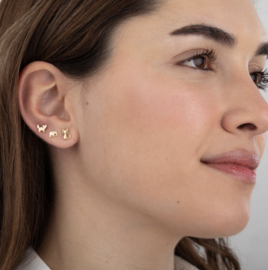 Cat & Fishbone Oorstekers - Sterling Zilver