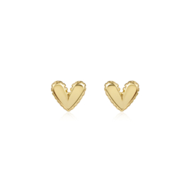 Heart Ear Studs Gold Vermeil / Oorstekers