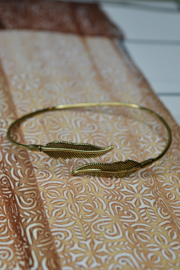 Feather Bangle Brass