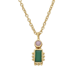 Bugloss Collier Pink Opal/ Green Agate  / Muja Juma