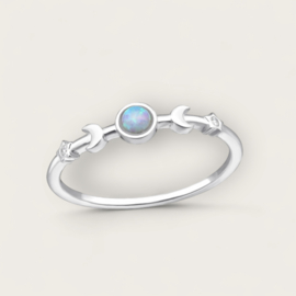 Moon & Star Ring Sterling Silver