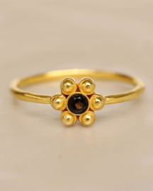 Dots Flower Smokey Quartz Ring Gold Vermeil / Muja Juma
