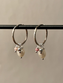 BEADED HOOPS STERLING SILVER