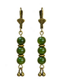 Jade Jaipur Drops Oorbellen - Brass