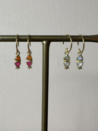 Labradorite & Rose Quartz Earrings Gold Vermeil/ Muja Juma