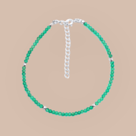 Green Onyx Bracelet Sterling Silver