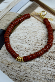 Rode Jaspis Ravi Armband 
