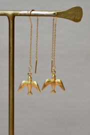 Brass Swallow Earchains