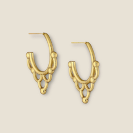 Bohemian Hoop Studs Gold Vermeil