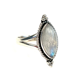 Moonstone Star Gazer Ring Sterling Silver