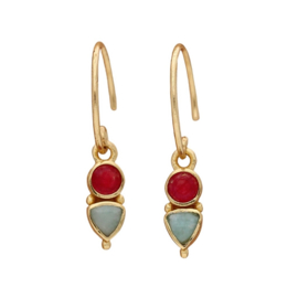 Ruby & Amazonite Earrings Gold Vermeil/ Muja Juma