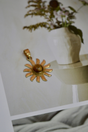 Tijgeroog Zon Hanger - Brass