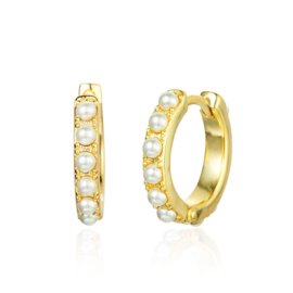 Pearl Hoops Gold Vermeil