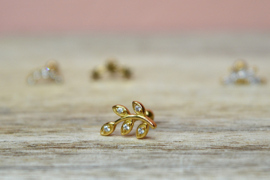 Leaf Branch Piercing Gold Vermeil