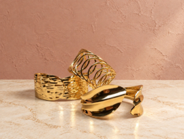 Gold Arched Bangle - Stainless Steel Goud