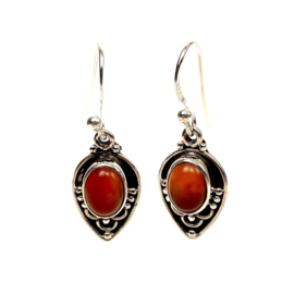 Carnelian Boho Earrings Sterling Silver Oorbellen