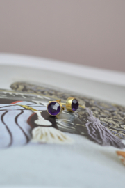 Amethist Oorknopjes - Gold Vermeil