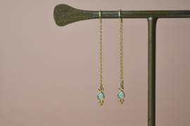 Opal Drops Earchains - Gold Plated