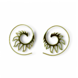 Wings Spiral Earrings Brass