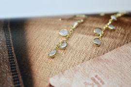 Maansteen Chain Earrings - Gold Vermeil 