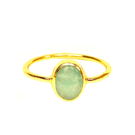 Oval Amazonite Ring Gold Vermeil