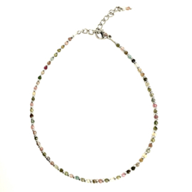 Mixed Gems Anklet Silver