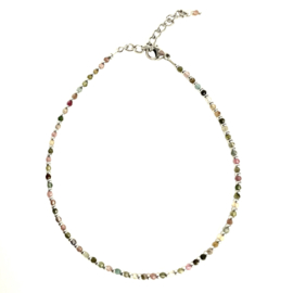 Mixed Gems Anklet Silver Enkelbandje