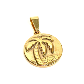 Coconut Palm Tree Circle Pendant