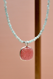 Amazoniet en Roze Toermalijn Ketting - Sterling Silver