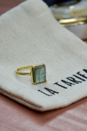 Labradorite Big Square Ring Gold Vermeil / Muja Juma