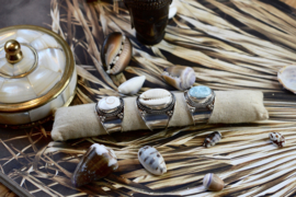 Tribal Cowrie Shell Ring Sterling Silver