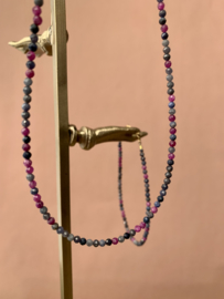 Sapphire / Ruby Beaded Necklace