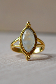 Moonstone Star Gazer Ring Gold Vermeil