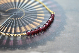 Garnet Beads Bracelet Gold Vermeil